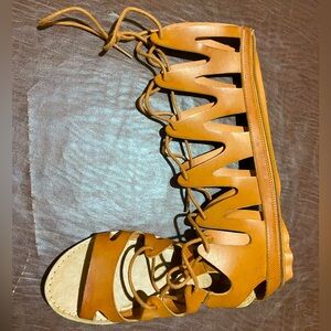 Knee high Pleather Gladiator sandals. Mossimo.